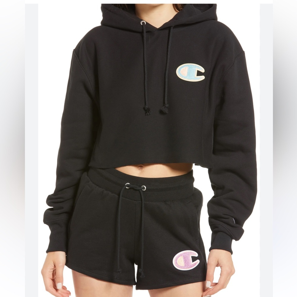 Champion Reverse Weave Crop Logo Hoodie